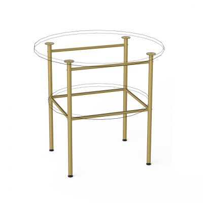 1380 - Table structure in round tube for round shelves